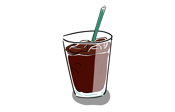 アイスコーヒーのフリーイラスト