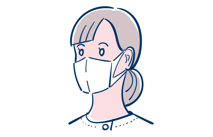 マスクをした女性看護師のフリーイラスト素材