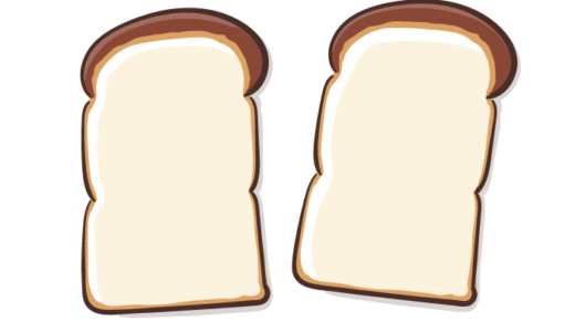 食パン2枚のフリーイラスト素材