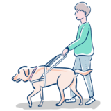 盲導犬を訓練する人のフリーイラスト素材