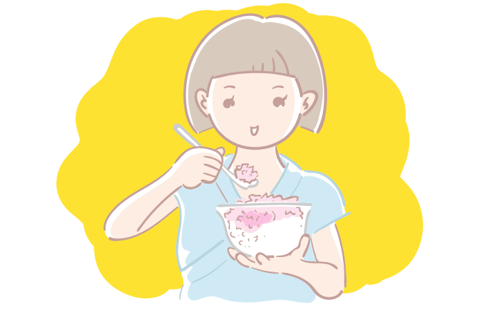 かき氷を食べる女の子の無料イラスト おしゃれでかわいいフリーイラスト素材 イラストナビ