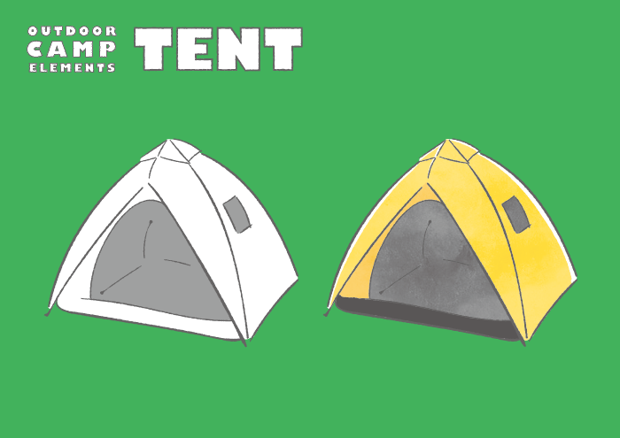 キャンプ用テントのフリーイラスト