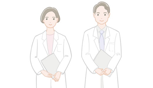 男性医師と女性医師のイラスト（カラー）