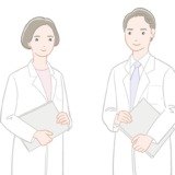 男性医師と女性医師のイラスト（カラー）