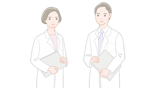 男性医師と女性医師のイラスト（カラー）