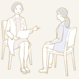 女性医師のカウンセリングイラスト