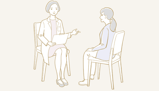 女性医師のカウンセリングのイラスト
