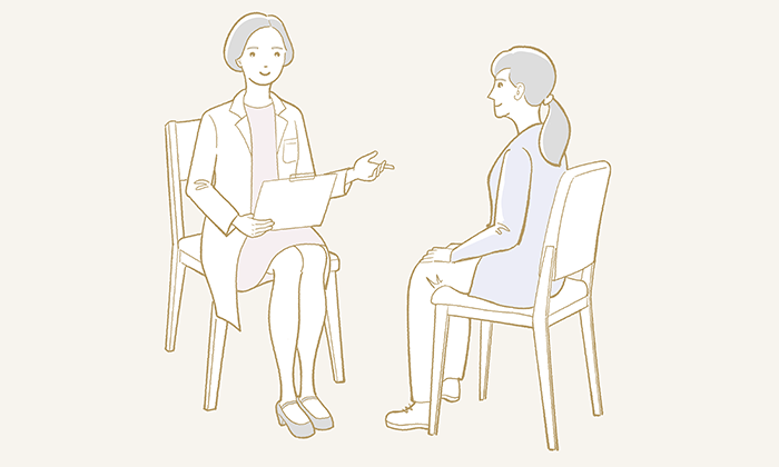 女性医師のカウンセリングイラスト