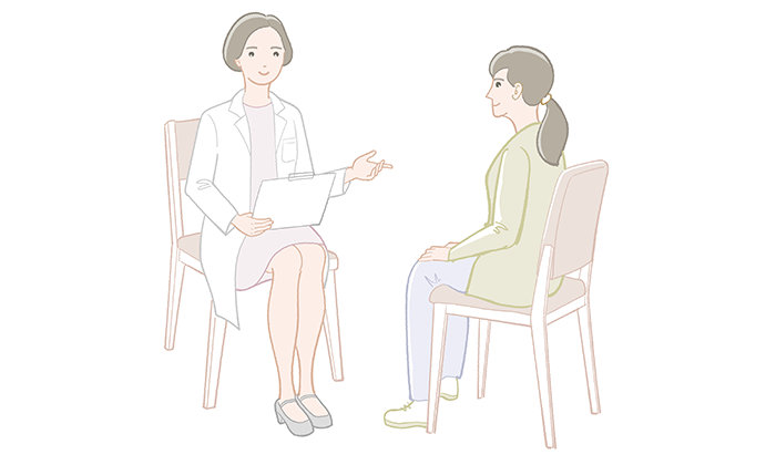 女性医師のカウンセリングのイラスト（カラー）