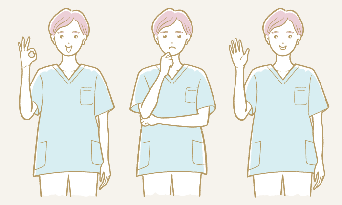 女性看護師のポーズセットイラスト