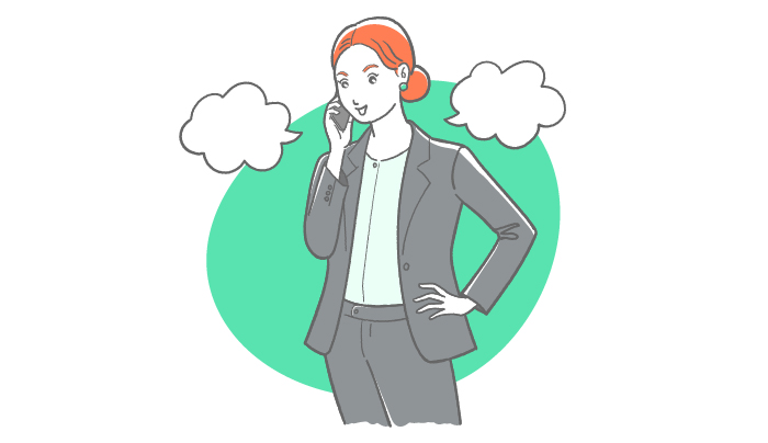 電話している女性