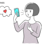 スマートフォンでビデオ通話するボブヘアの女性のフリーイラスト